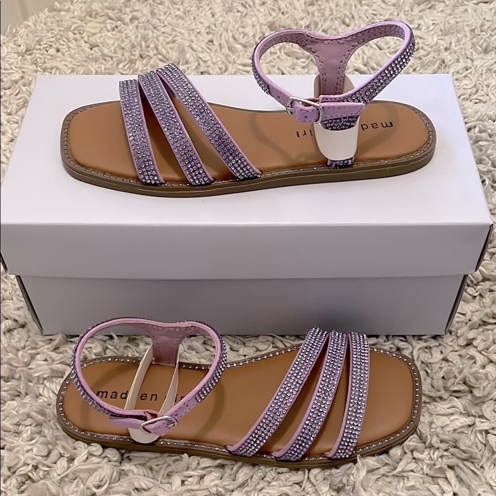 Madden Girl “Jsedona” Pink/Purple Rhinestone Strappy Sandals, Size 1